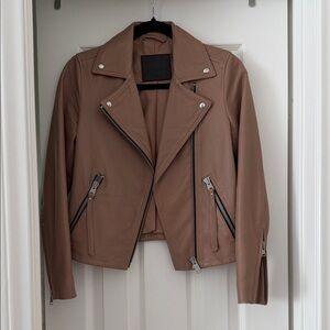 All Saints Brown/Tan/Rose Leather Jacket
